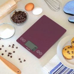 Escali Arti Glass Digital Scale, Purple Night -Scales Sales 2022 157PN Arti Glass Kitchen Scale LIFESTYLE 3
