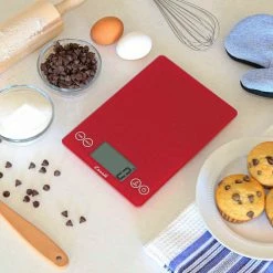 Escali Arti Glass Digital Scale, Rio Red -Scales Sales 2022 157R2 Arti Glass Kitchen Scale LIFESTYLE 4