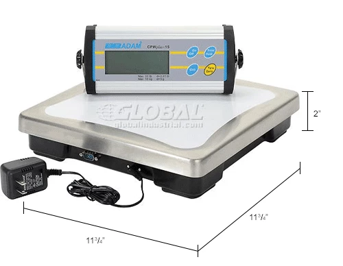 Adam Equipment CPWplus 15 Digital Bench Scale 33lb x 0.01lb 11-13/16" x 11-13/16" Platform 17 Adam Equipment CPWplus 15 Digital Bench Scale 33lb x 0.01lb 11-13/16" x 11-13/16" Platform - Image 15