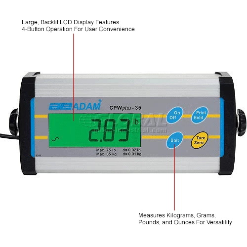 Adam Equipment CPWplus 35 Digital Bench Scale 75lb x 0.02lb 11-13/16" x 11-13/16" Platform 12 Adam Equipment CPWplus 35 Digital Bench Scale 75lb x 0.02lb 11-13/16" x 11-13/16" Platform - Image 10