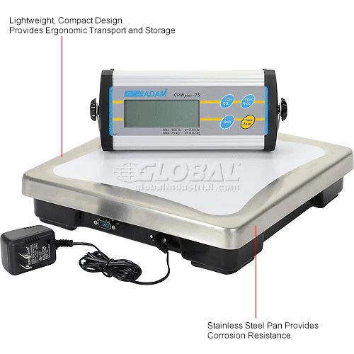 Adam Equipment CPWplus 75 Digital Bench Scale 165lb x 0.05lb 11-13/16" x 11-13/16" Platform 11 Adam Equipment CPWplus 75 Digital Bench Scale 165lb x 0.05lb 11-13/16" x 11-13/16" Platform - Image 9