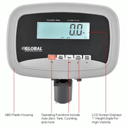 Global Industrial™ Industrial Bench & Floor Scale With LCD Indicator, 660 lb x 0.25 lb -Scales Sales 2022 244242IN 2wco