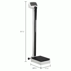 Global Industrial™ Digital Physician Scale w/ Height Rod, 600 Lb Capacity, 10-5/8"L x 14-3/4"W -Scales Sales 2022 318503IN dim