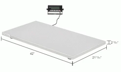 Global Industrial™ Stainless Steel Veterinary Scale, 1,000 Lb Capacity, 42"L x 21-21/32"W -Scales Sales 2022 412581IN dim