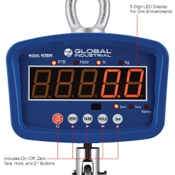 Global Industrial™ LED Digital Crane Scale With Remote, 500 lb x 0.2 lb -Scales Sales 2022 412604IN 3wco