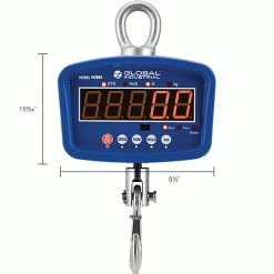 Global Industrial™ LED Digital Crane Scale With Remote, 500 lb x 0.2 lb -Scales Sales 2022 412604IN dim