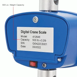 Global Industrial™ LED Digital Crane Scale w/ Remote, 500 lb x 0.2 lb -Scales Sales 2022 412648IN 2wco