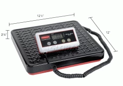 Pelouze FG401088 Digital Receiving Scale with Remote Display, 150lb x 0.2lb, Black/Red/White -Scales Sales 2022 423125 dim