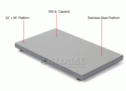 Brecknell PS500 Series Low Profile Digital Floor Scale, 500 lb x 0.2 lb, 36"x22" Platform -Scales Sales 2022 613169 1wco