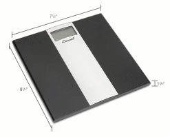 Escali US180B Digital Sleek Bathroom Scale, 400lb x 0.2lb/180kg x 0.1kg, Stainless Steel Platform -Scales Sales 2022 B480575 dim