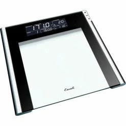 Escali USTT200 Digital Bathroom Scale w/ Extra Large Display, 440lb x 0.2lb/200kg x 0.1kg, Clear -Scales Sales 2022 ustt200 track and target bath scale angle