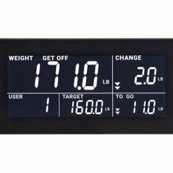 Escali USTT200 Digital Bathroom Scale w/ Extra Large Display, 440lb x 0.2lb/200kg x 0.1kg, Clear -Scales Sales 2022 ustt200 track and target bath scale close up