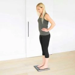 Escali USTT200 Digital Bathroom Scale w/ Extra Large Display, 440lb x 0.2lb/200kg x 0.1kg, Clear -Scales Sales 2022 ustt200 track and target bath scale lifestyle 3